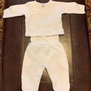 Infant quilted wrap shirt and footed pants